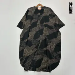 新品☆詩仙堂 TS COLLECTION コレクション シセンドウ ヒトシタムラ☆ちりめん 総柄 ドルマンスリーブ8〜9部丈ワンピース