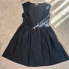 KUMIKYOKU 組曲 ノースリーブワンピース ネイビー 6 大きいサイズ 3L〜4L相当