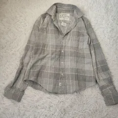 希少XXS Frank & Eileen BARRY フランネルチェックシャツ グレー コットン100%
