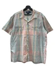 ラルフローレン RalphLauren 90s OPENCOLOR SHIRT オープンカラー シャツ アロハ 開襟 半袖 半袖シャツ チェック マルチカラー Lサイズ 104MT-2356