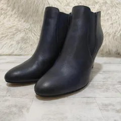 cava cava サヴァサヴァ 本革 サイドゴア ショートブーツ ネイビー 24cm