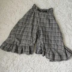 mezzo piano junior チェック柄 ガウチョパンツ 140 スカート見え
