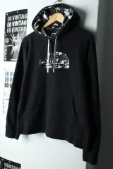 THE NORTH FACE ザノースフェイス ビックロゴ カモフラ 柄 起毛 フード付きTシャツ -16573