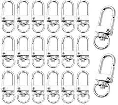 キーホルダー 金具 20個セット ナスカン ワンタッチキーホルダー 回転フック 360度回転 修理 交換 パーツ ハンドメイド アクセサリー DIY 手芸用品 手作り 素材 (シルバー)