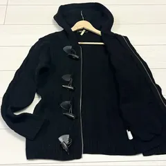 美品/Lサイズ●BURBERRY BLACK LABEL バーバリーブラックレーベル ニット ダッフルコート ジャケット アウター ブラック メンズ 3