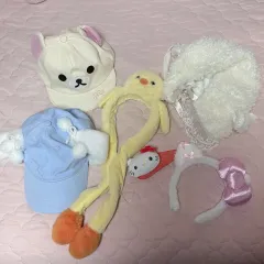 ハローキティ ヘアクリップ カチューシャ シナモロール コリラックマ 帽子 ひよこ カチューシャ ウール 帽子 出品