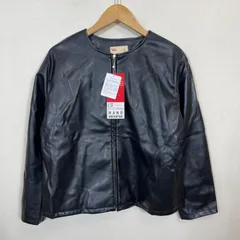 タグ付 ナノユニバース LB.04／フェイクレザーノーカラーブルゾン ブラック