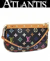 ルイヴィトン Louis Vuitton ポシェットアクセソワール アクセサリーポーチ モノグラム マルチカラー 黒 M92648 【73047】