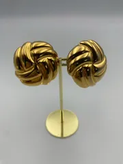 MONET モネ ヴィンテージ イヤリング ゴールドカラー ツイスト/ノットデザイン 大ぶり ボリューム クリップ式 コスチュームジュエリー