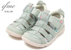 イフミー 20-5343 IFME CALIN キッズサンダル アクアシューズ ウォーターシューズ キッズスニーカー 運動靴 水彩 花柄 水陸両用 洗えるインソール 水遊び 川遊び 海水浴 プール 履きやすい 子供 イフミーカラン 靴 グリーン 緑
