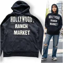 【アメカジの定番】ハリウッドランチマーケット パーカー L 黒 裏起毛 ビッグロゴ プルオーバー スウェット HRM ハリラン 日本製