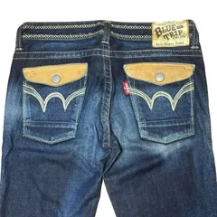 EDWIN BLUE TRIP BTL522 クロップド ルーズ テーパードデニム インディゴ レディースM エドウィン ブルートリップ