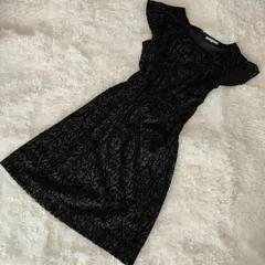 《極美品》23区 applaudir フロッキーレース ワンピース ブラック 40 結婚式