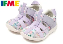 イフミー 20-5336 IFME CALIN ベビーサンダル ベビースニーカー ベビーシューズ アクアシューズ ウォーターシューズ 水彩花柄 水陸両用 面ファスナー 洗えるインソール 水遊び 川遊び 海水浴 子供 赤ちゃん イフミーカラン 靴 パープル 紫
