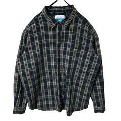 ブラック 黒 チェック コロンビア アウトドア アメカジ 2XL オーバーサイズ シャツ レディース ユニセックス メンズ 古着 長袖