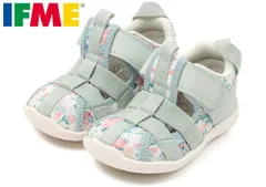 イフミー 20-5336 IFME CALIN ベビーサンダル ベビースニーカー ベビーシューズ アクアシューズ ウォーターシューズ 水彩花柄 水陸両用 面ファスナー 洗えるインソール 水遊び 川遊び 海水浴 子供 赤ちゃん イフミーカラン 靴 グリーン 緑