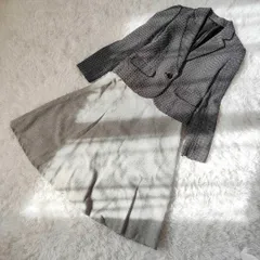 ママスーツ セレモニー ジャケット×スカート コーデセット 黒×グレー