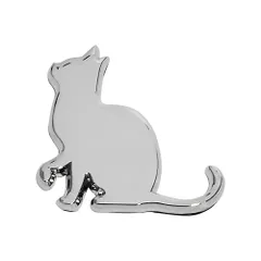 ステッカー 猫 車 エンブレム ねこ ネコ かわいい 面白い 3Dステッカー アクセサリー 防水 耐候 デカール おしゃれ キャット カーステッカー バッジ シルバー 車用 バイク 飾り スーツケース キズ隠し 見上げる猫