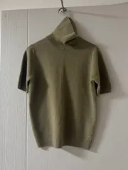 ハイネック タートルネック 半袖ニット