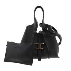 TOD’S トッズ Tタイムレス ショッピングバッグ トートバッグ XBWTSBA9100Q8EB999 レディース レザー/スウェード ブラック/ブラウン 【中古】