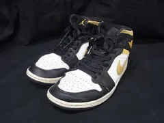 NIKE ナイキ エアジョーダン1 ミッド レザー ハイカット スニーカー 表記サイズ 26.5cm 靴 シューズ ブラック系×ホワイト系 DL1373