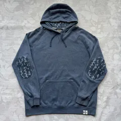 PUMA プーマ スウェット パーカー フーディー US L 迷彩 エルボーパッチ ブルーグレー