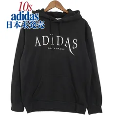 10s 【日本未発売】adidas Originals アディダス オリジナルス プラネトイド 刺繍ロゴ フーディー パーカー 黒 M / 2018年製 DX6011