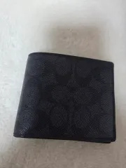 COACH ブラック シグネチャー 二つ折り財布