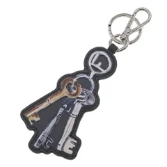  フェンディ バッグチャーム ダークグレー レザー メタル