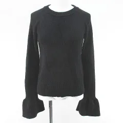 アルモニア armonia 長袖 ニット セーター フレアスリーブ F 黒系 ブラック リブ 無地