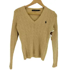 ラルフローレンスポーツ RALPH LAUREN SPORT ポニー刺繍 ケーブル編み Vネック プルオーバー ニット セーター レディース import：L 