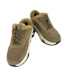 アンコキーヌ anne coquine リアルムートン ボア スニーカー レディース JPN:L