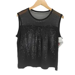 ユーズドフルギ USED古着 remalon スパンコールデザインシアーカットソー レディース 表記無