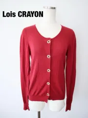 Lois CRAYON　ロイスクレヨン　カーディガン　Mサイズ　レッド　ゴールド　クリーム　シルク混　カジュアル　可愛い　おしゃれ　お出掛け　送料込み　6460532のサムネイル