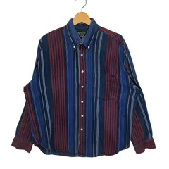 90~00's vintage 90~00年代 ヴィンテージ EVOLUTION BAXTER ネルシャツ ストレイプ 長袖 シャツ ボタンダウン BANGLADESH製 Lサイズ ブルー レッド ホワイトのサムネイル