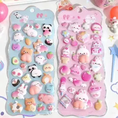 【２枚セット】大人気おしりシール ぷにぷに ぷくぷく もっちもち 立体シール マシュマロ プニプニ もちもち ぷっくり 動物 新品未使用