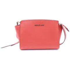 MICHAEL KORS (マイケルコース) ロゴプレート PVC ショルダーバッグ ゴールド金具 オレンジ