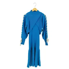 アズールバイマウジー AZUL by moussy レースアップスリーブレイヤードニットワンピース レディース JPN：S 