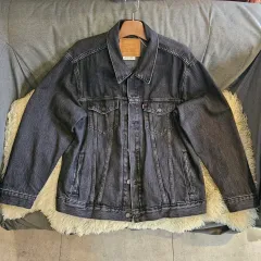 L リーバイス ブラックデニムジャケット ビッグE 3世代