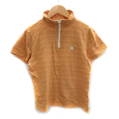 ダンロップ DUNLOP スポーツウェア ポロシャツ 半袖 ハーフジップ ボーダー柄 M マルチカラー オレンジ /SM18