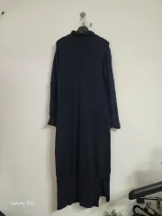 ブラック Long ロング ニット ONE PIECE タートルネック