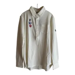 MN4 【タグ付き新品】PEARLY GATES パーリーゲイツ 長袖ポロシャツ ゴルフ ホワイト ワッペン メンズ 4サイズ 　4547548998414