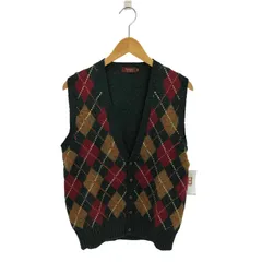 チャップスラルフローレン CHAPS RALPH LAUREN 90s アーガイル柄 ウール ニット カーディガン ベスト メンズ  M