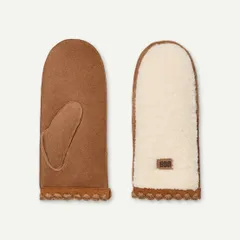 UGG ベージュ ミトン 手袋 タグ付き 未使用品 UGG（アグ） 手袋 フラッフ ミトン ウィズロゴテープ レディース UGG