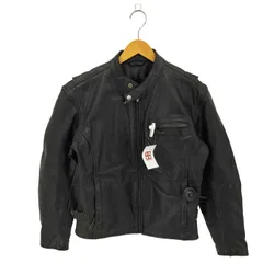 ユーズドフルギ USED古着 {{Rookie Leathers}} バッファローレザー シングル ライダースジャケット メンズ  LL