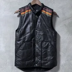 ◇モデル出品◇XXLサイズ 本革リッチレザーダウンベスト黒 リアル牛革&frasl;皮