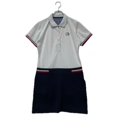 中古 レディース トミーヒルフィガーゴルフ TOMMY HILFIGER GOLF ワンピース L 白×紺 ホワイト×ネイビー 半袖 切替え