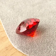 【鮮やかな紅のきらめき】ジルコニア 花火カット 裸石（ルース）10mm 大粒 特殊カット ハンドメイド素材（赤系No.1：紅耀）
