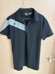 デサント ブラック バイカラー 半袖 カラーTシャツ