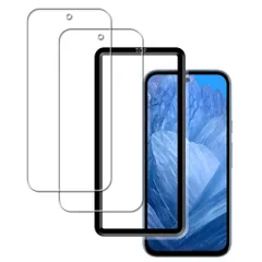 【数量限定】対応 Google Pixel 8A 用の ガラスフィルム 指紋認証 強化ガラス日本旭硝子素材製 保護フィルム ガイド枠付き 2枚セット